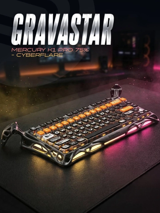O'yin klaviaturasi GRAVASTAR Mercury K1 Pro - CyberFlare - 