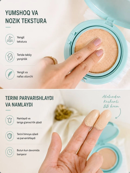ALOBON BB Cream yuz uchun namlovchi kushon, 20 g, niatsinamid qo'shilgan