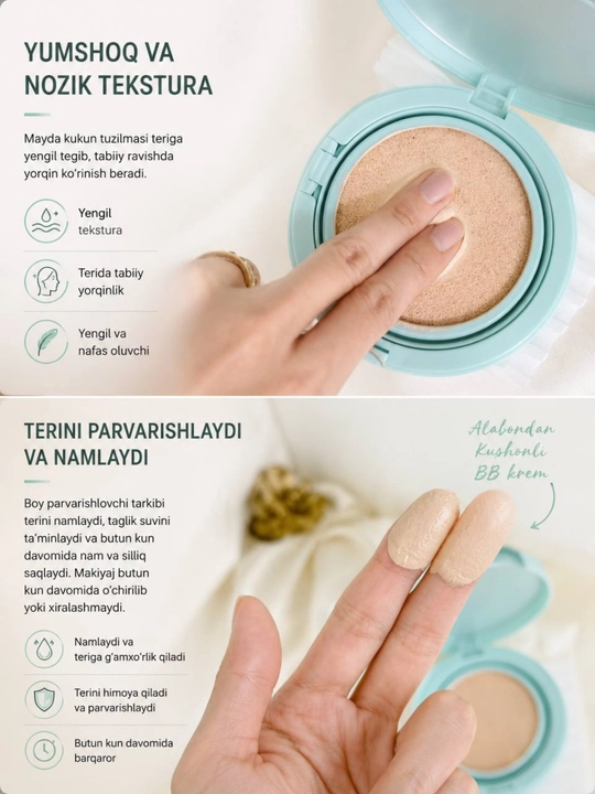ALOBON BB Cream yuz uchun namlovchi kushon, 20 g, niatsinamid qo'shilgan