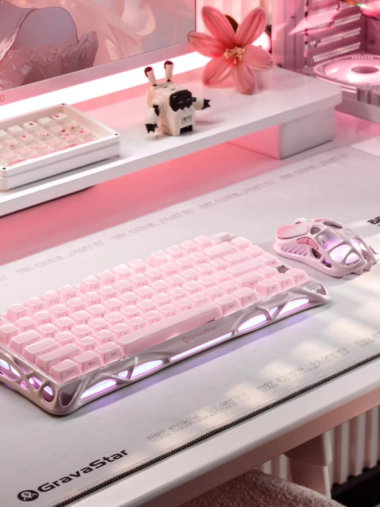GravaStar Mercury K1 SE- Sakura Pink o'yin klaviaturasi