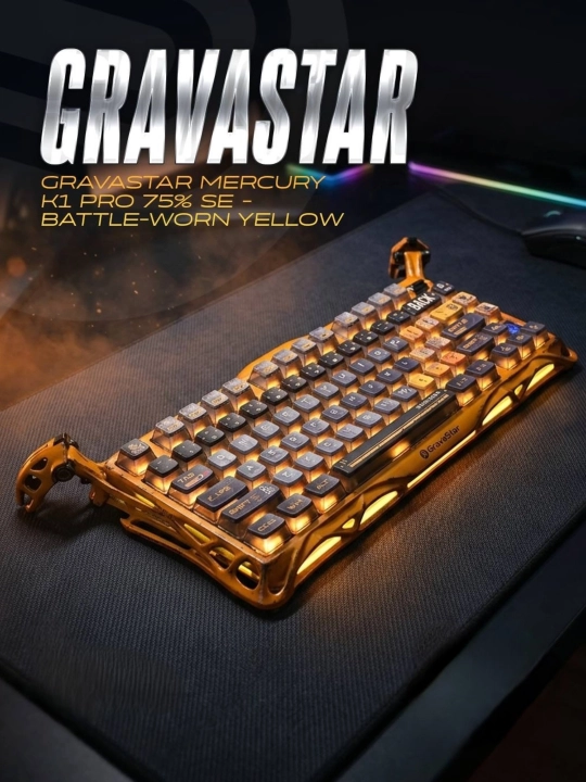 O'yin klaviatura Gravastar Mercury K1 Pro Yellow - 