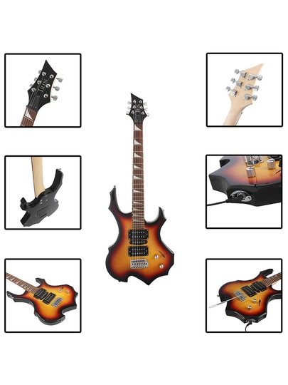IRIN CZ0297 elektr gitara, 39 dyuym, 5W kuchaytirgich, tuner, bilan to'liq komplekt 7