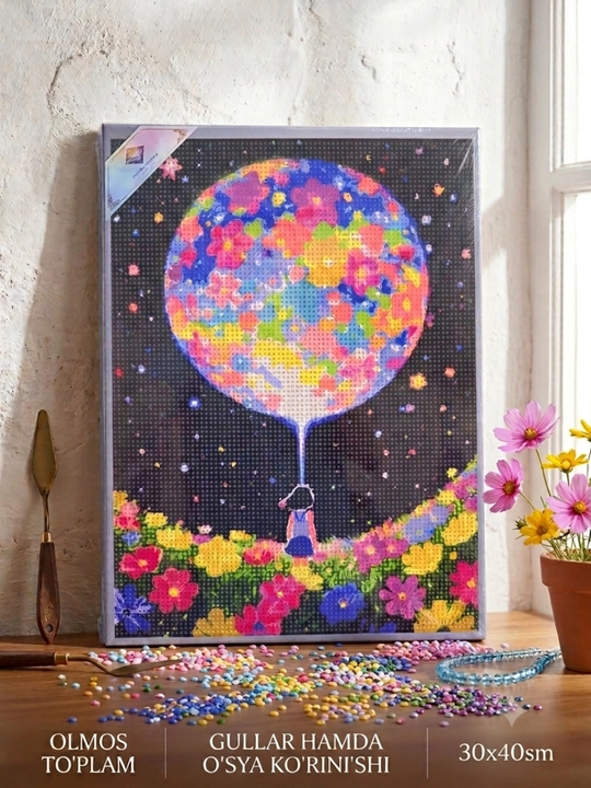 Алмазная мозаика 30x40 см Картина стразами Полная выкладка для дома - 