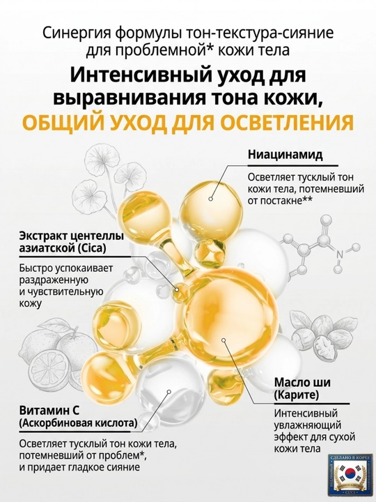 VT Reedle Shot B Clear лосьон для тела - пилинг и тонирование, состав из 2 видов по 200 мл