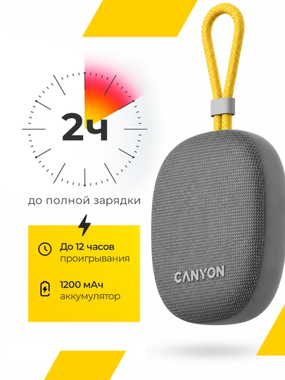 Portativ simsiz bluetooth kolonkasi Canyon OnMove 12, TWS va IPX7 suvdan himoyali