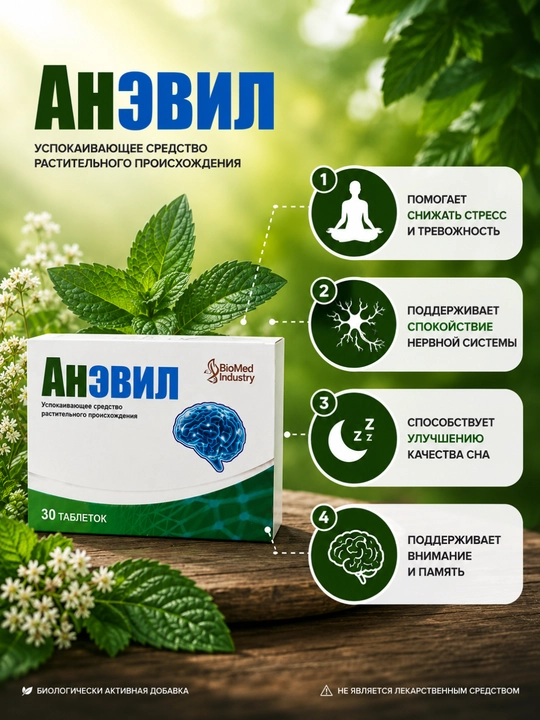 Аневил - 30 таблеток от стресса и тревоги