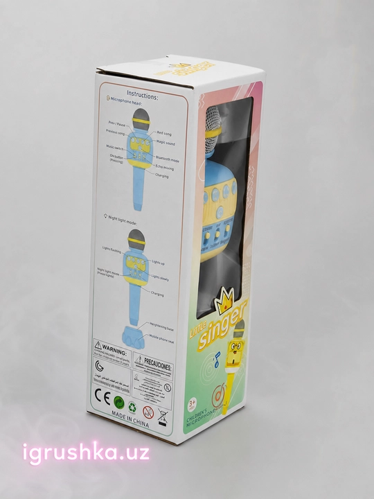 Bolalar uchun Little Singer Bluetooth va chiroqli karaoke mikrofoni