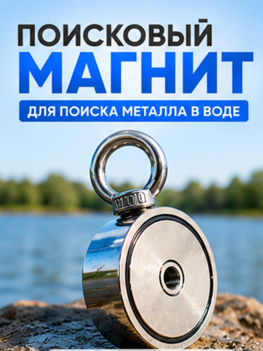 Поисковый неодимовый магнит для поиска металла в воде и на суше - 