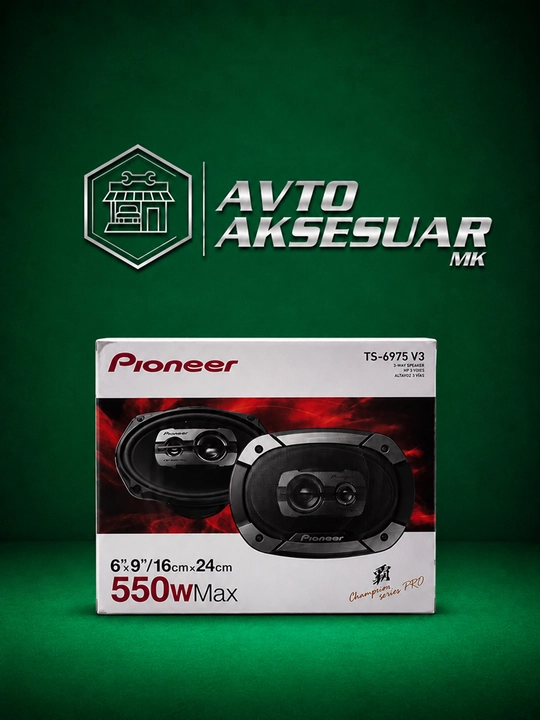 Колонка авто PIONEER TS-6975 V3 6x9 дюймов, 3-полосная, чёрная, 550W Max - 