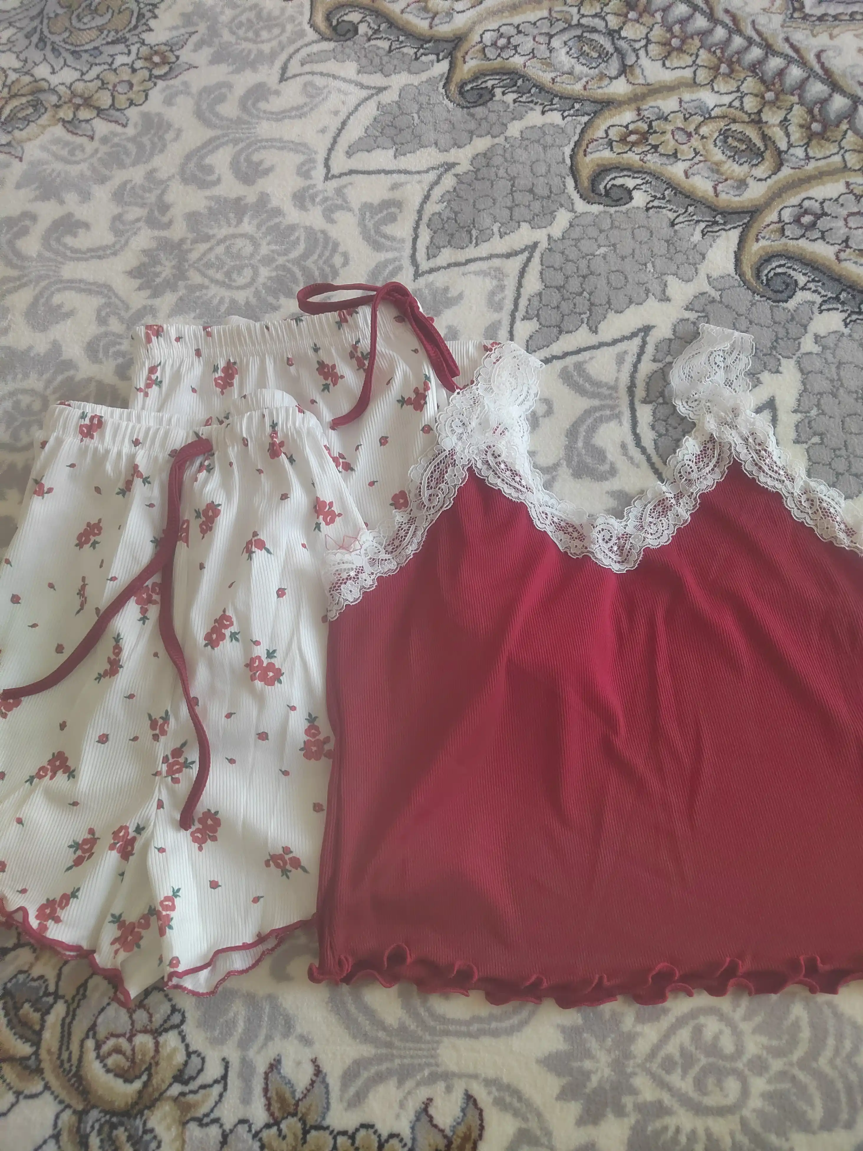 Ayollar pijamasi, 3 tasi 1 da, paxta, nafas oluvchi