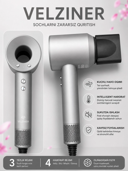 Fen Professional – Soch Quritgich, Issiq va Sovuq Havo Rejimlari - 
