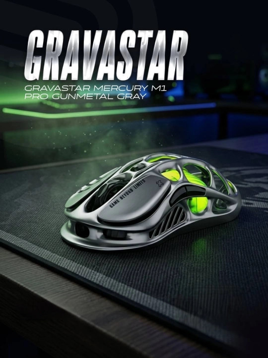 GRAVASTAR o‘yin sichqonchasi Mercury M1 Pro Gunmetal Grey - 