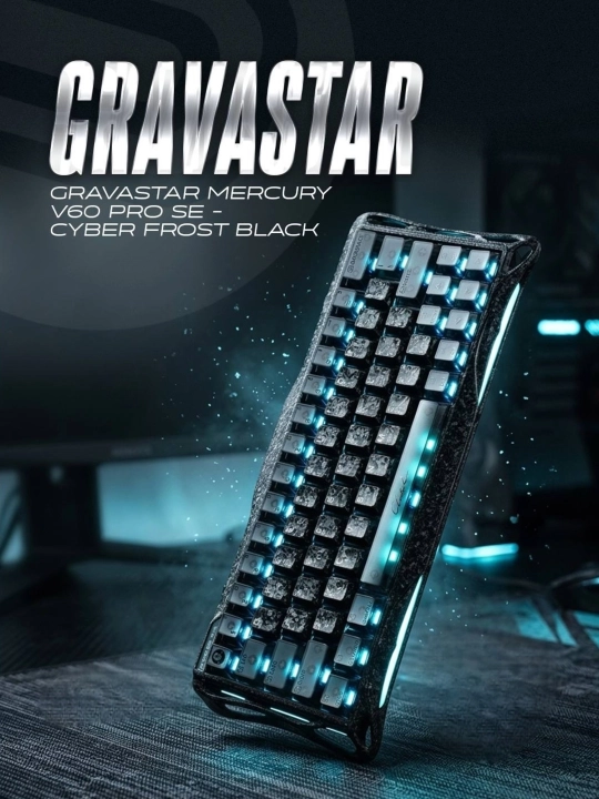 O'yin klaviaturasi GRAVASTAR V60 PRO SE Cyber Frost Black - 