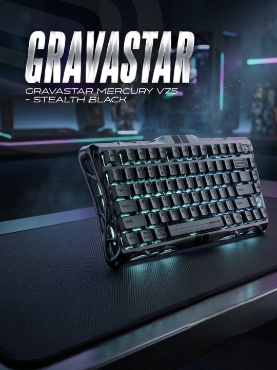 O'yin klaviaturasi GRAVASTAR V75 Stealth Black - 