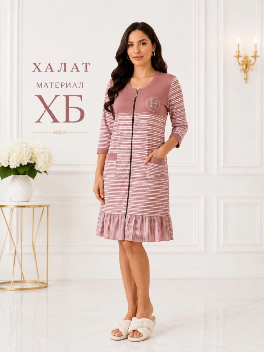 Ayollar XB halati – qulay, zamonaviy va nafis uy kiyimi | 48–54 razmer - 