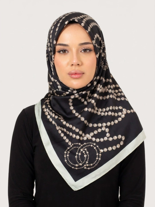 Ayollar ipak ro‘molchasi, hijob, sharf, 90 x 90 sm