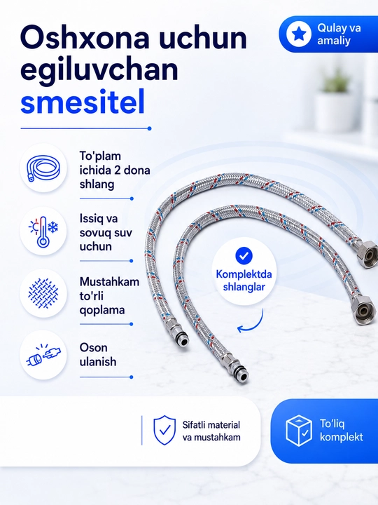 Xromlangan, egiluvchan oqimli oshxona aralashtirgichi