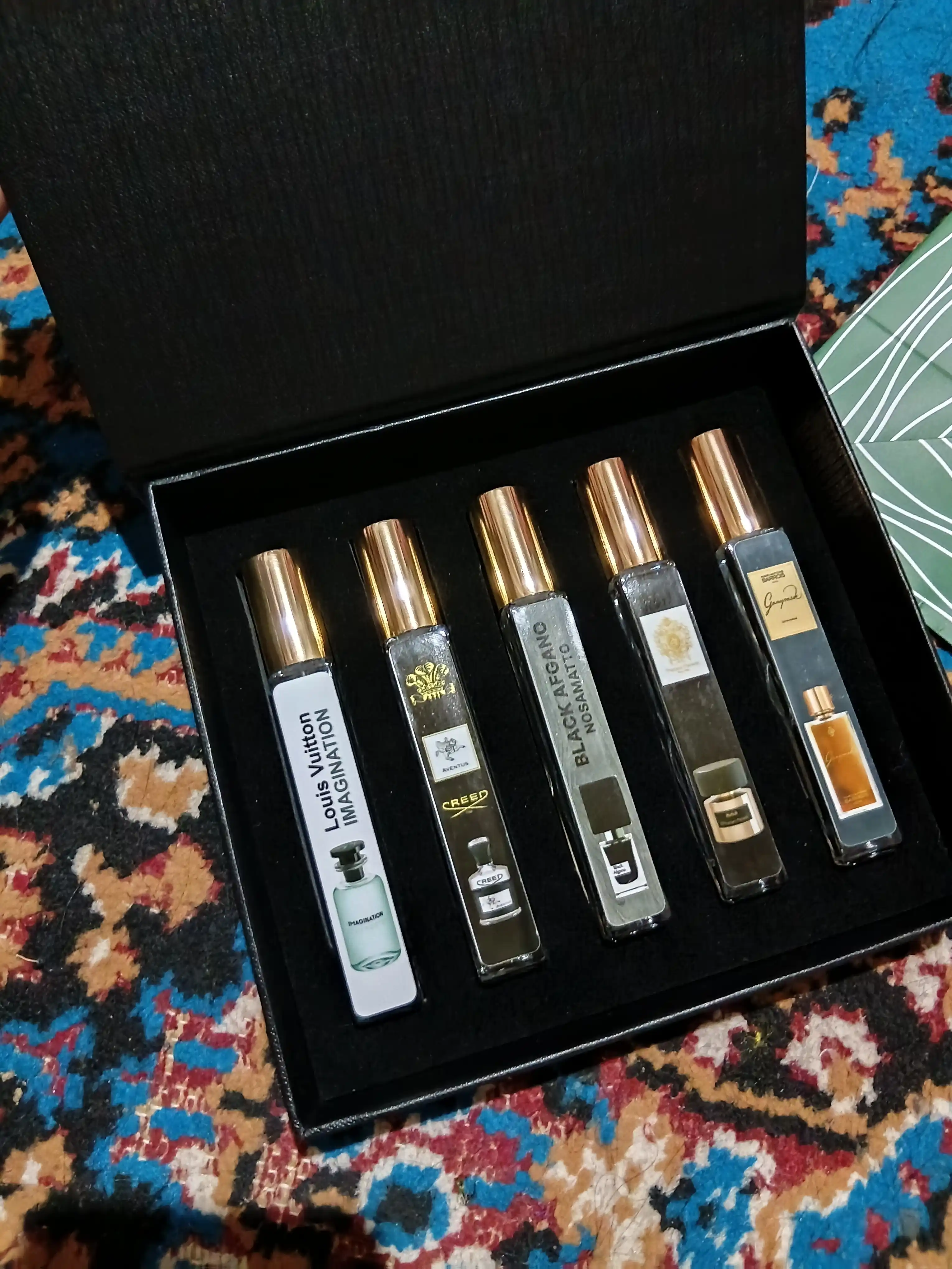 Erkaklar uchun sovg'a: atirlar to'plami 5 tasi 1 da — Ganymede, Black Afgano, Creed, 10 ml