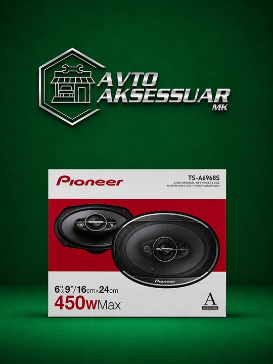 Avto kolonka Pioneer TS-A6968S 6x9 dyuym, 4 yo‘lli, qora, 450 W