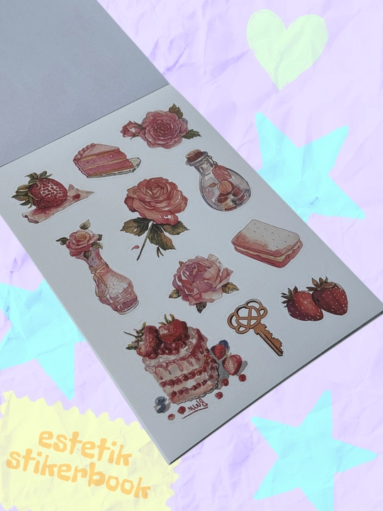 Sticker book 100+stikerlar A5 -12 varaqli estetik