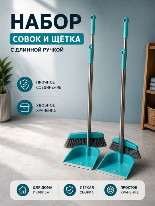 Supurgi va supurgi bilan tozalash to‘plami, oshxona uchun