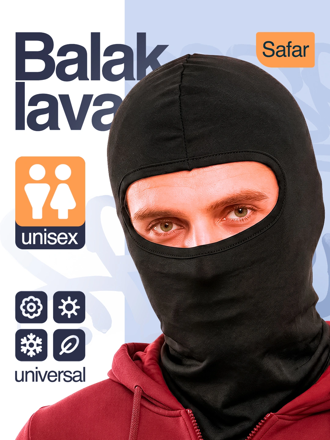 Nafas oluvchi balaklava niqobi, sport va mototsikl uchun shlem osti ...
