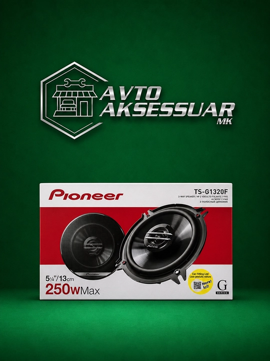 Avto kalonka PIONEER TS-G1320F 2 yo‘lli, qora, avtomagnitola - 