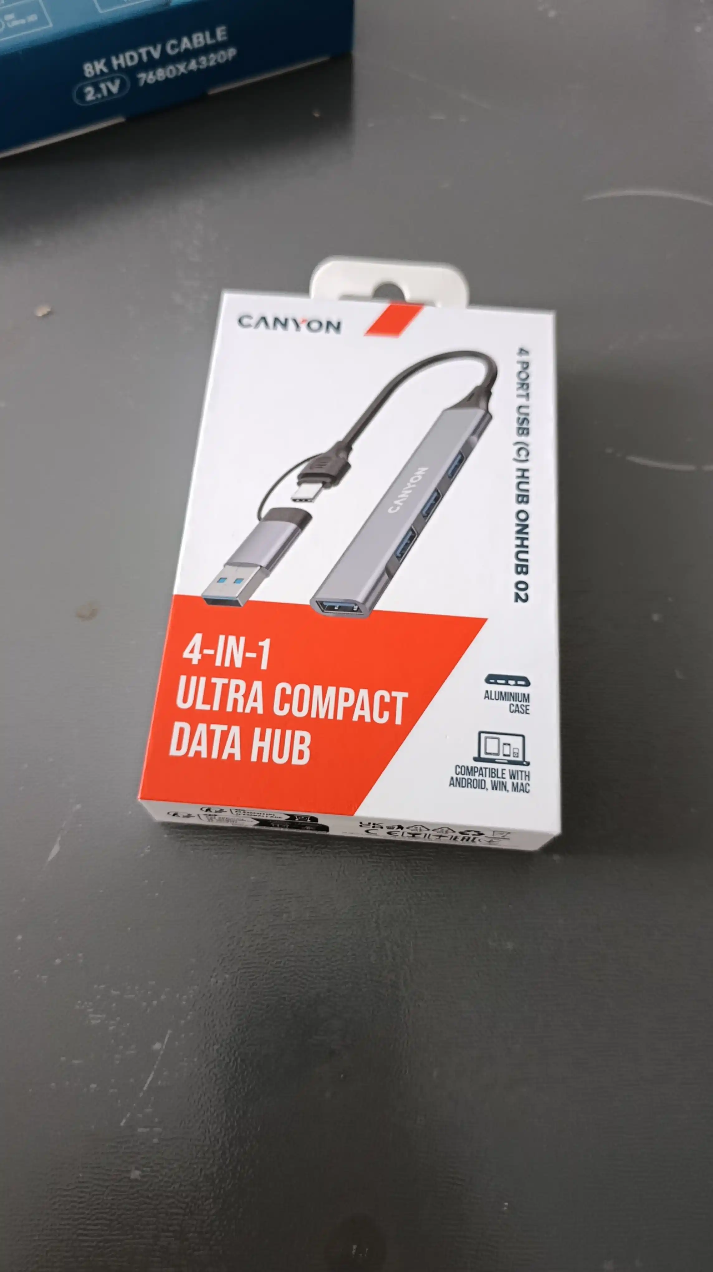 USB hub adapter CANYON DS-02, 4 port USB-Type C