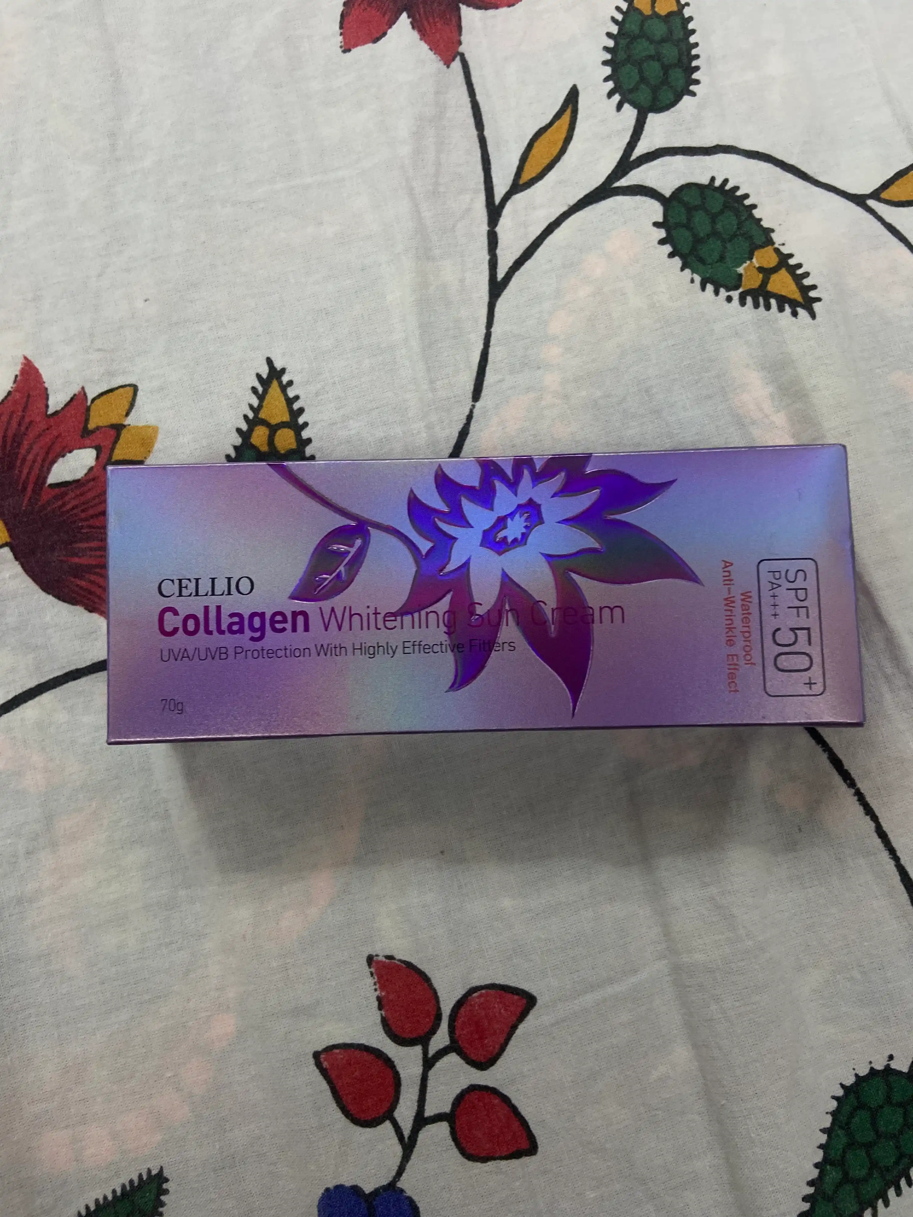 Quyoshdan himoya qiluvchi krem kollagen bilan, Cellio, yuz va tana uchun SPF 50+, 70 ml