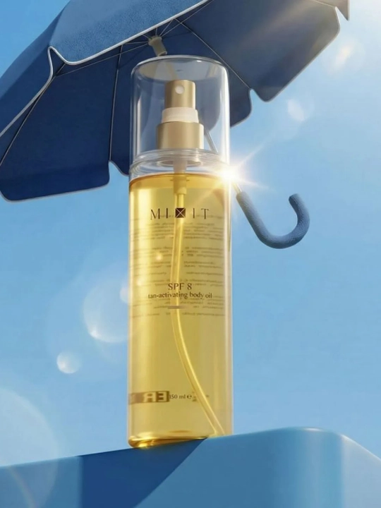 MIXIT Quyoshdan himoyalovchi qorayish uchun faollashtiruvchi moy, SPF 8, 150 ml