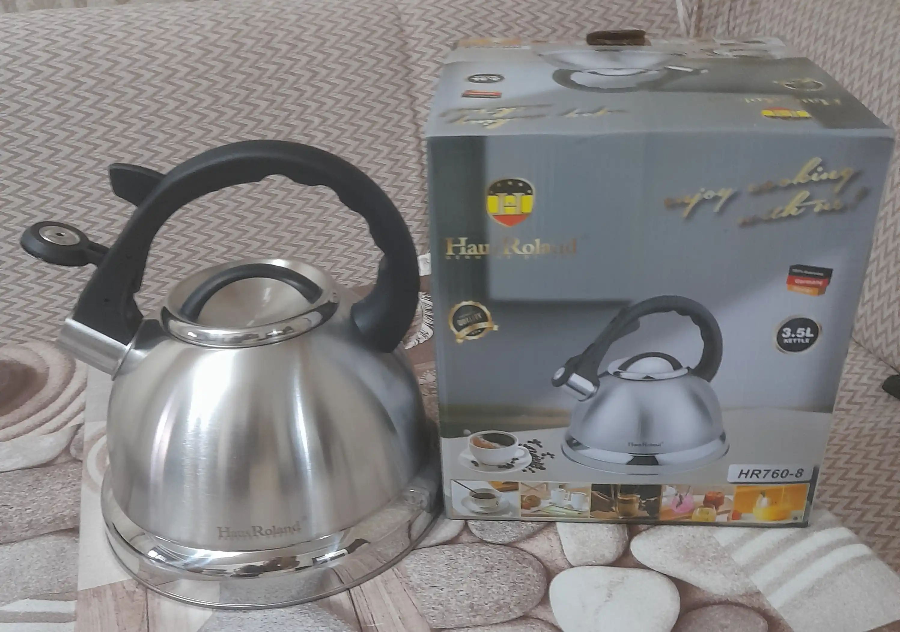Haus Roland 3,5 lt hushtakli choynak: zanglamaydigan po‘lat, gaz va induksion plita uchun
