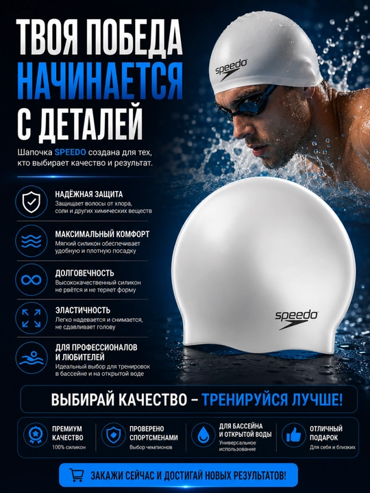Силиконовая шапочка для плавания, водонепроницаемая шапочка для бассейна
