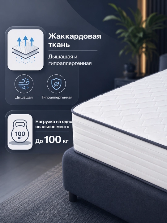 Orto Sleep ortopedik to‘shak, 21 sm, yuqori qattiqlikka ega