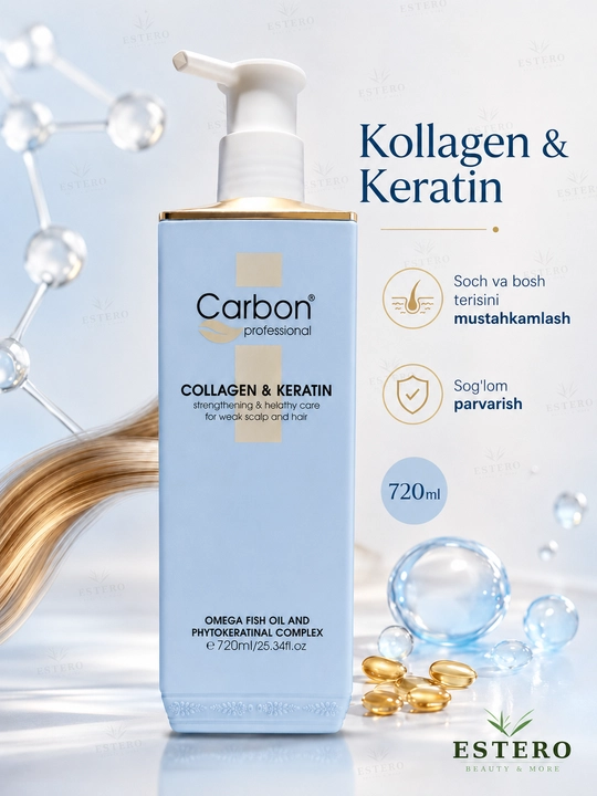Carbon Professional Collagen & Keratin шампунь для укрепления волос, 720 мл