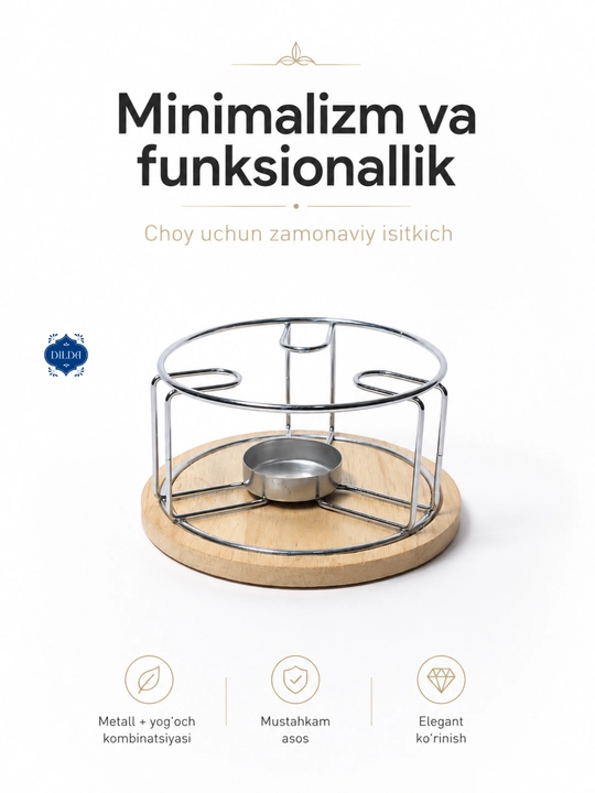 Sham bilan isitiladigan, yurak shaklidagi, choy isitish uchun, choynak uchun shisha taglik