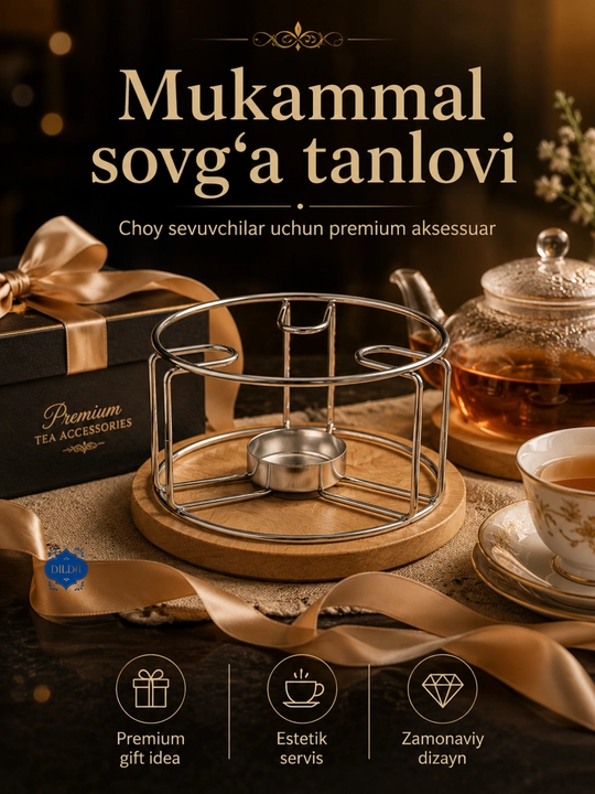 Sham bilan isitiladigan, yurak shaklidagi, choy isitish uchun, choynak uchun shisha taglik