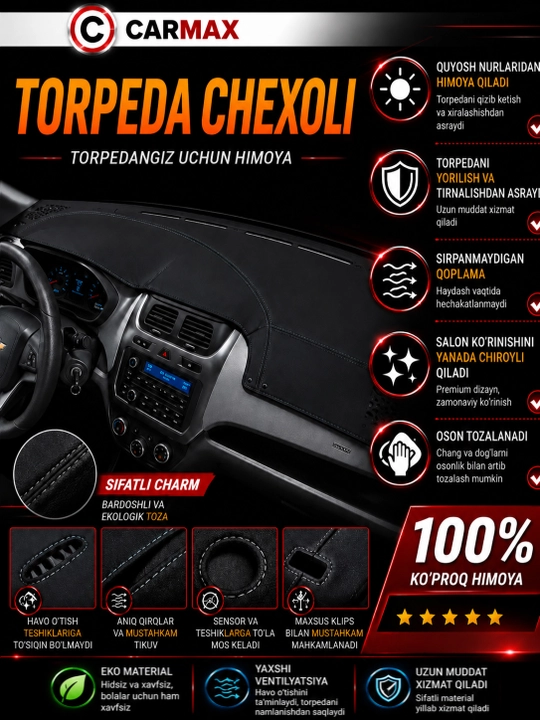 Avtomobil torpedasi uchun himoya qoplamasi (g‘ilof) - 