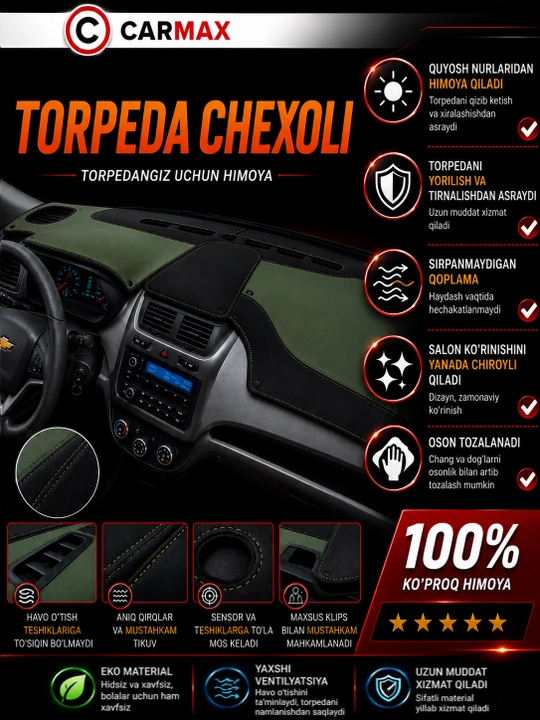 Avtomobil torpedasi uchun himoya qoplamasi (g‘ilof) - 