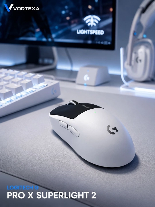 Logitech G PRO X Superlight 2 simsiz o‘yin sichqonchasi, HERO 2, 44000 DPI, oq