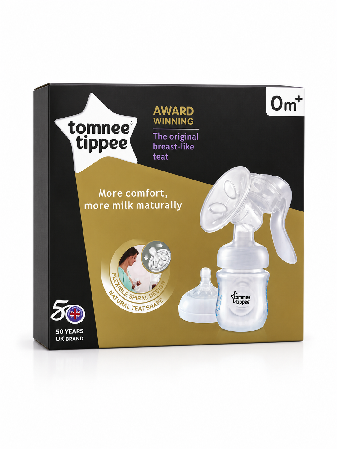 Ручной механический молокоотсос tomner tippic Natural с бутылочкой - 