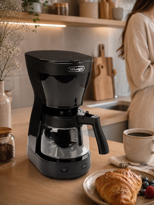 De’Longhi ICM16210.BK maydalangan qahva uchun tomchili qahva qaynatgich, 1,25 l, Aroma