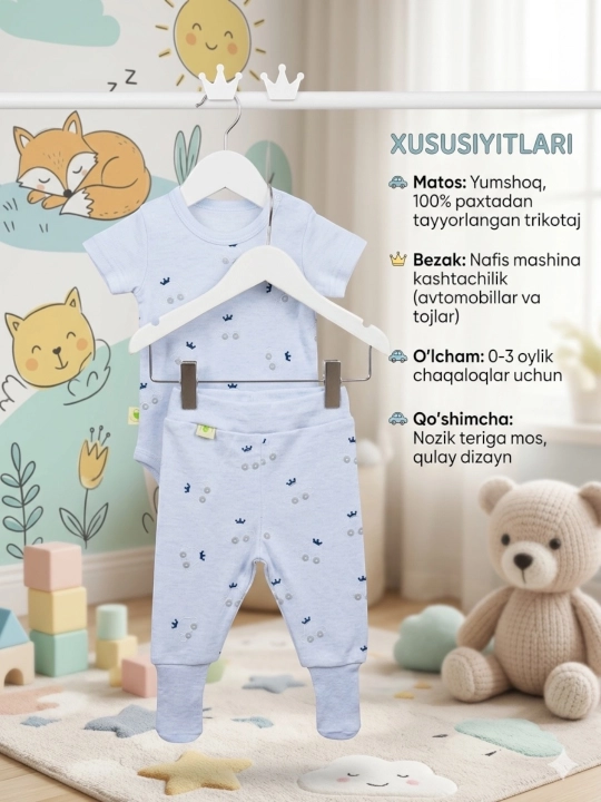 Bolajonlar uchun zamonaviy body – qulay kiyim - 