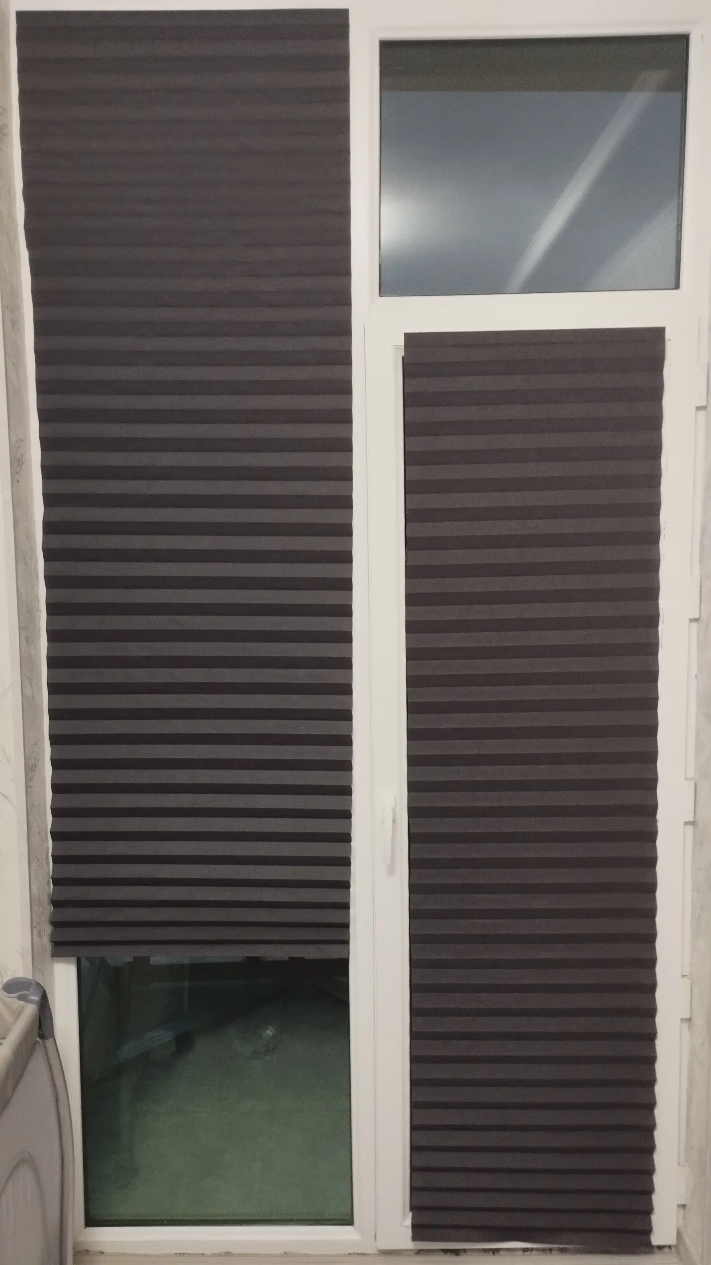 Plise pardalar, matoli, o'z o'zidan yopishuvchi, deraza va balkon uchun, Blackout jalyuzi