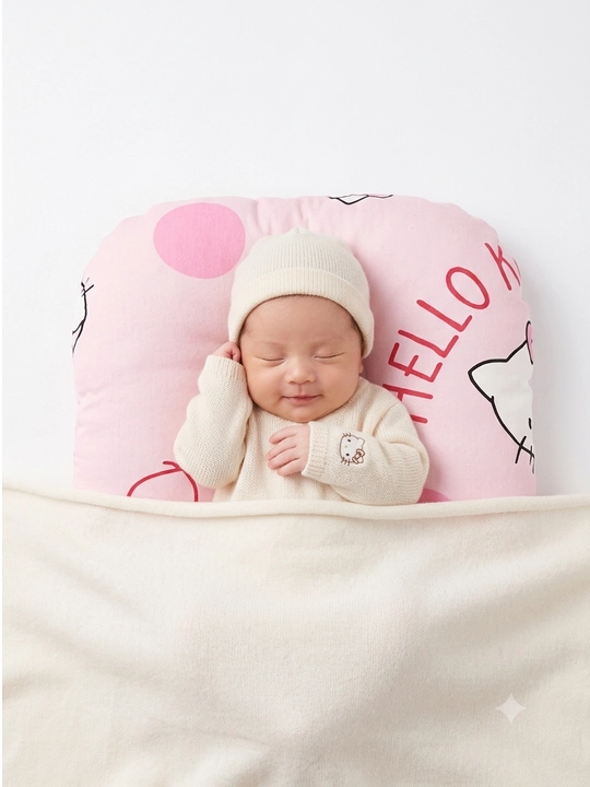 Chaqaloqlar uchun ortopedik Hello Kitty yostiqcha, bosh shaklini saqlovchi yumshoq yostiq