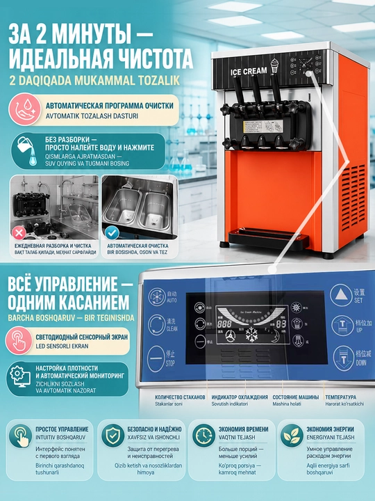 Аппарат для мороженного, настольный, DONPER HL-02, приготовления мороженого