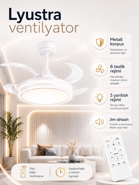 Qandil LED, Lustra osma ventilyatori, 6 millimetrli LED - 