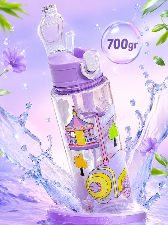 Bolalar uchun suv idish, trubichkali, remenli, 700 ml - 