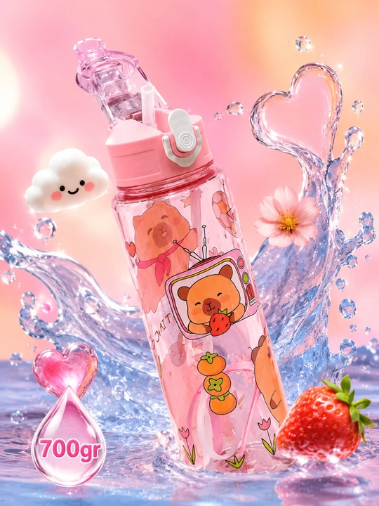 Bolalar uchun suv idish, trubichkali, remenli, 700 ml - 