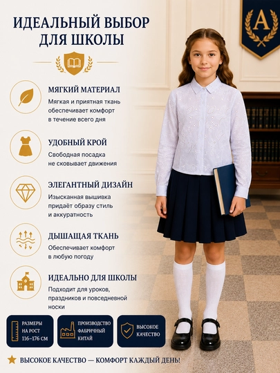 Школьная блузка для девочек, с длинными и короткими рукавами, 26 видов