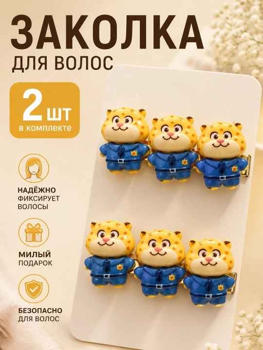 Заколки яблочки, клубнички, лампочка, 2 шт, для волос, фруктовые заколки ручной работы - 